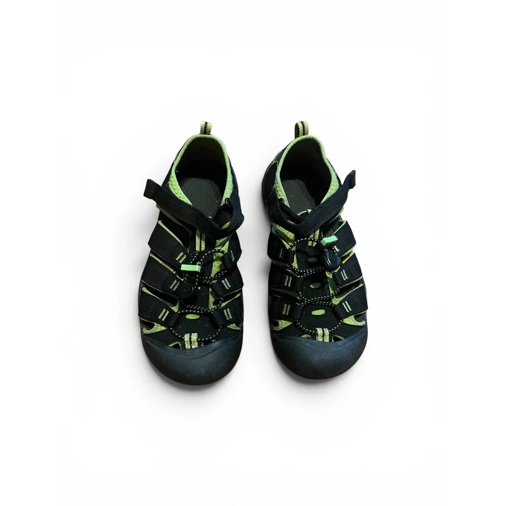 Keen Newport H2 Kids Sandals Black Lime Green Waterproof Hiking Shoes 4 US Youth